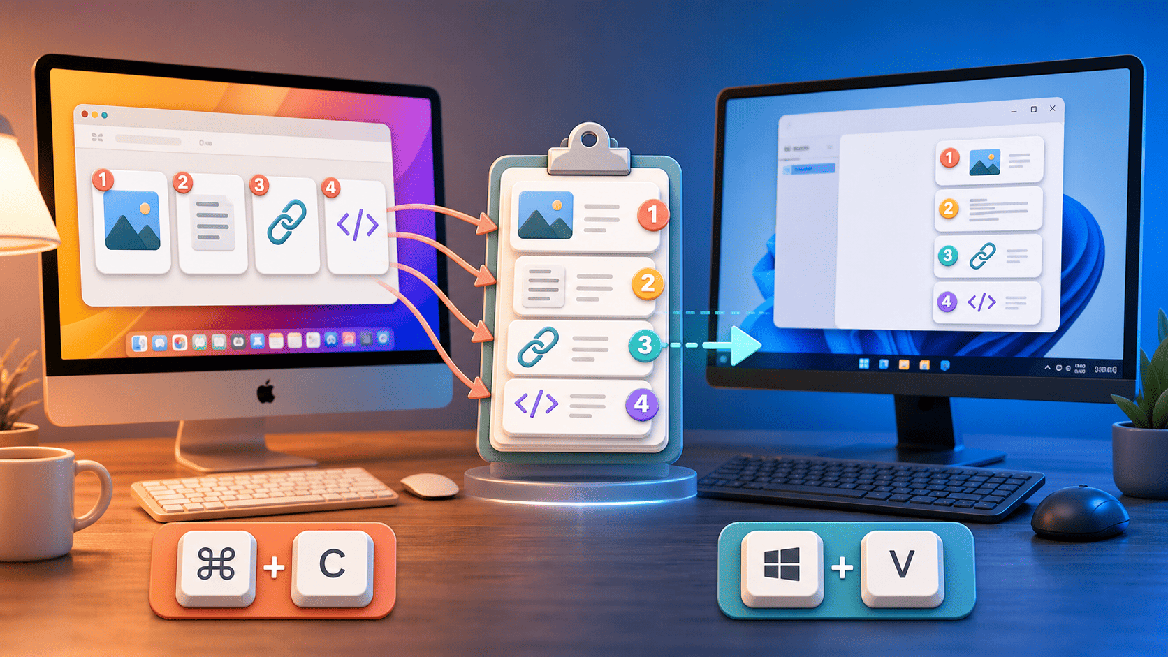 copy multiple items on Windows and Mac with a clipboard stack