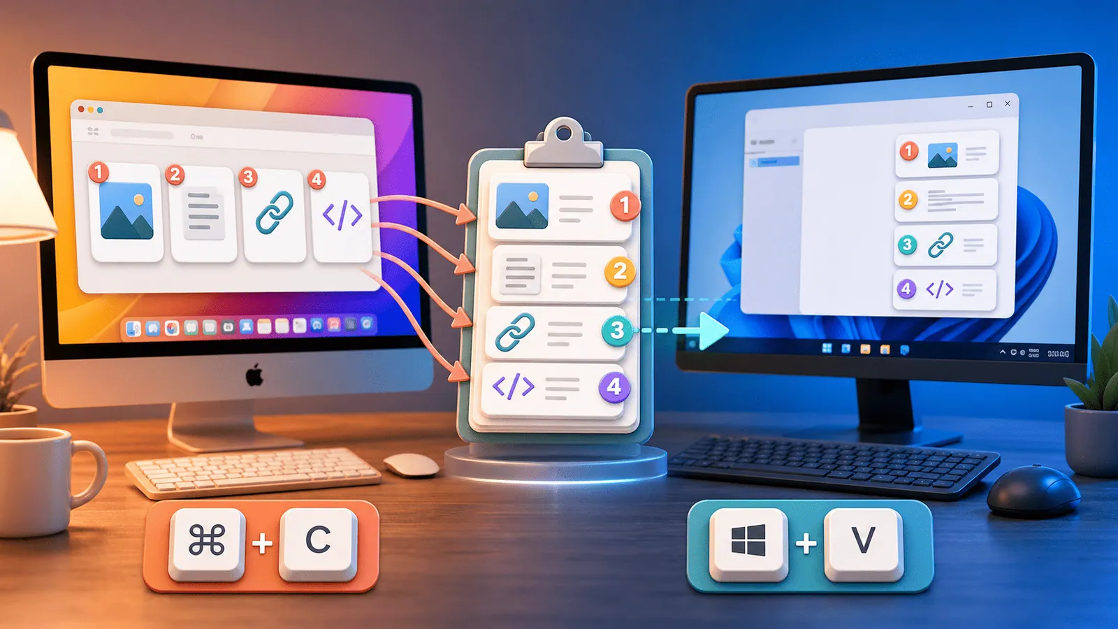 copy multiple items on Windows and Mac with a clipboard stack