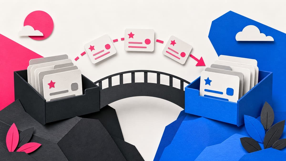 Switching from Paste to Historr by moving selected favorite clipboard cards across a bridge