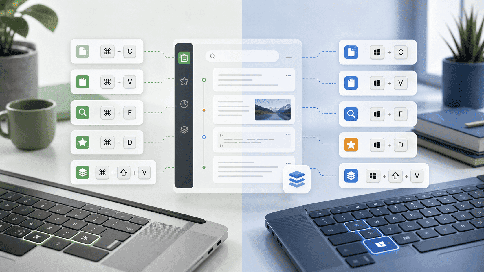 clipboard shortcuts Mac and Windows keyboard workflow