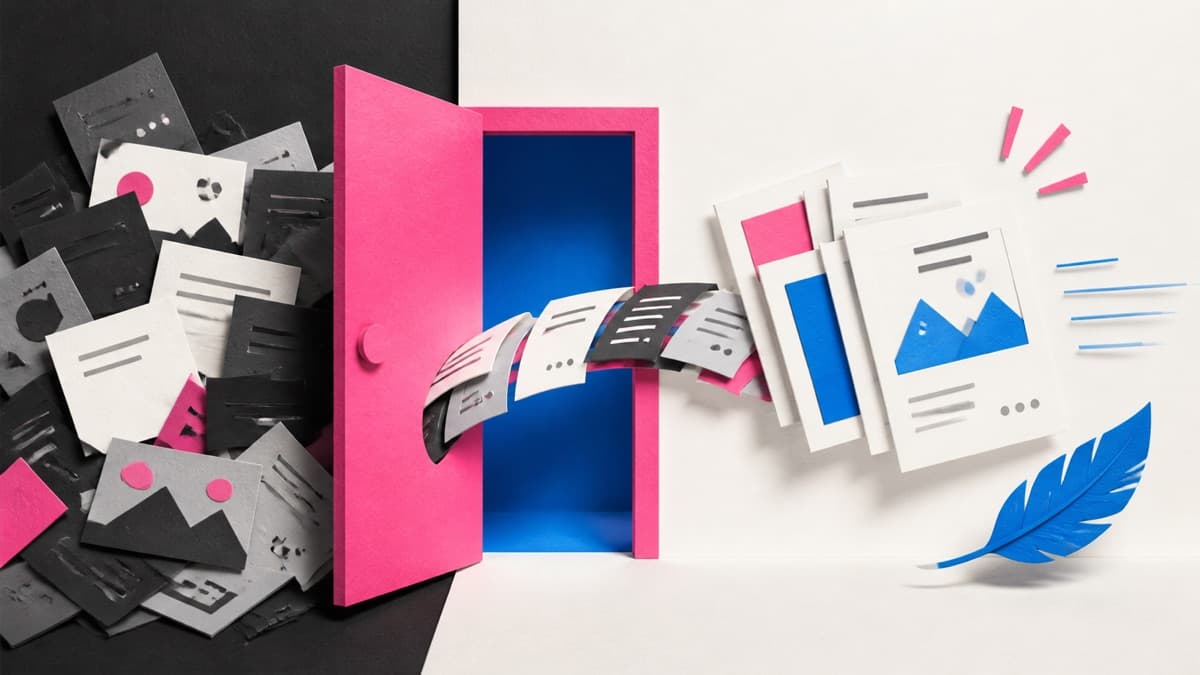 Free Paste alternative organizing clipboard cards through an open doorway