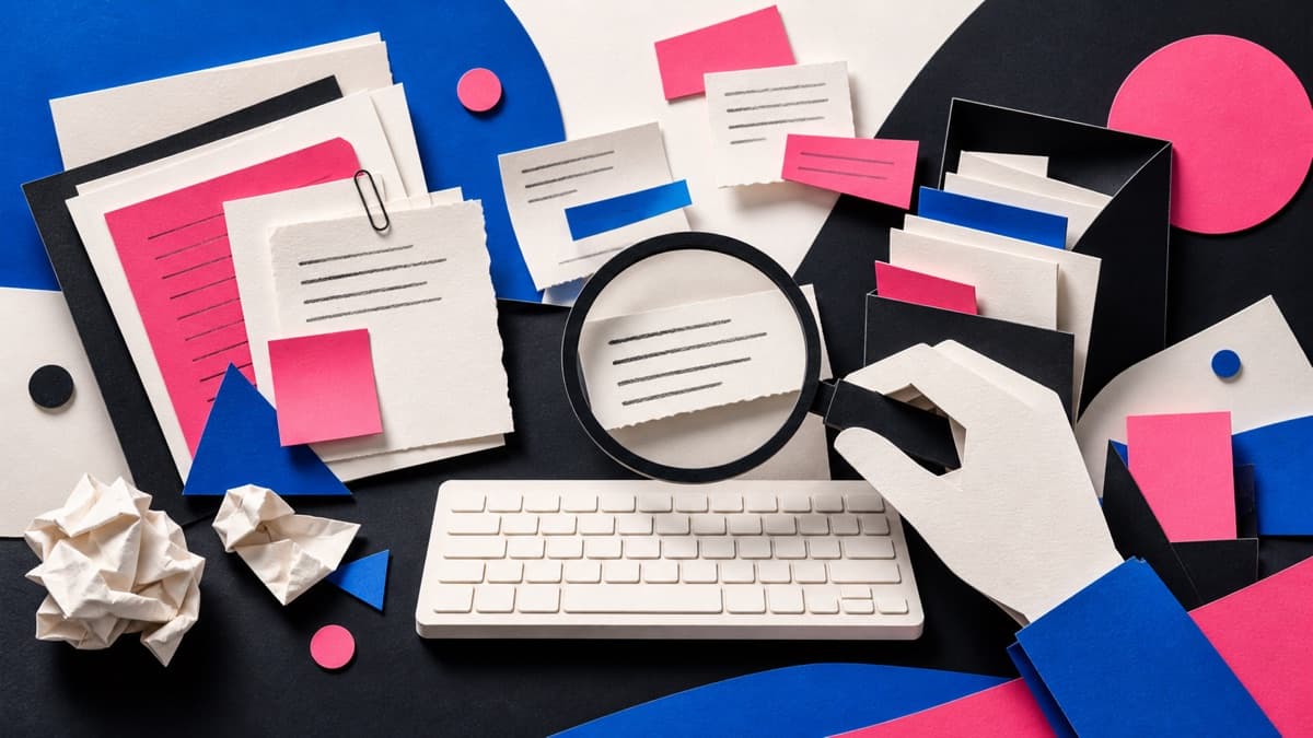 Paste alternative for writers searching draft pages and sentence fragments around a keyboard