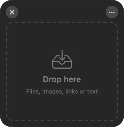 An empty Drag Shelf with a Drop here watermark