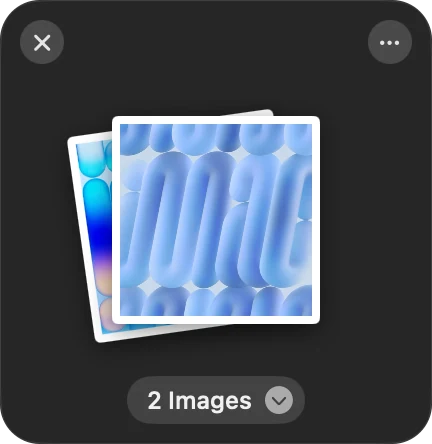 A Drag Shelf holding a pile of two images